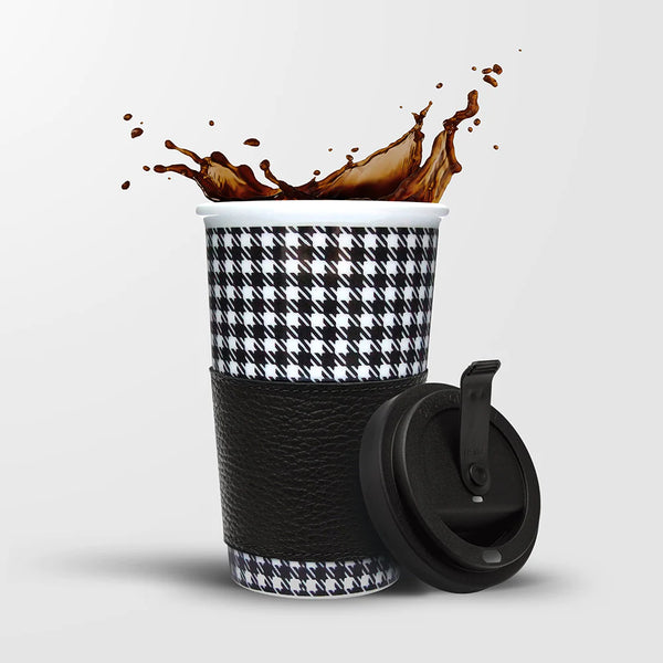 Coffee Cup - Pepita - Black & White