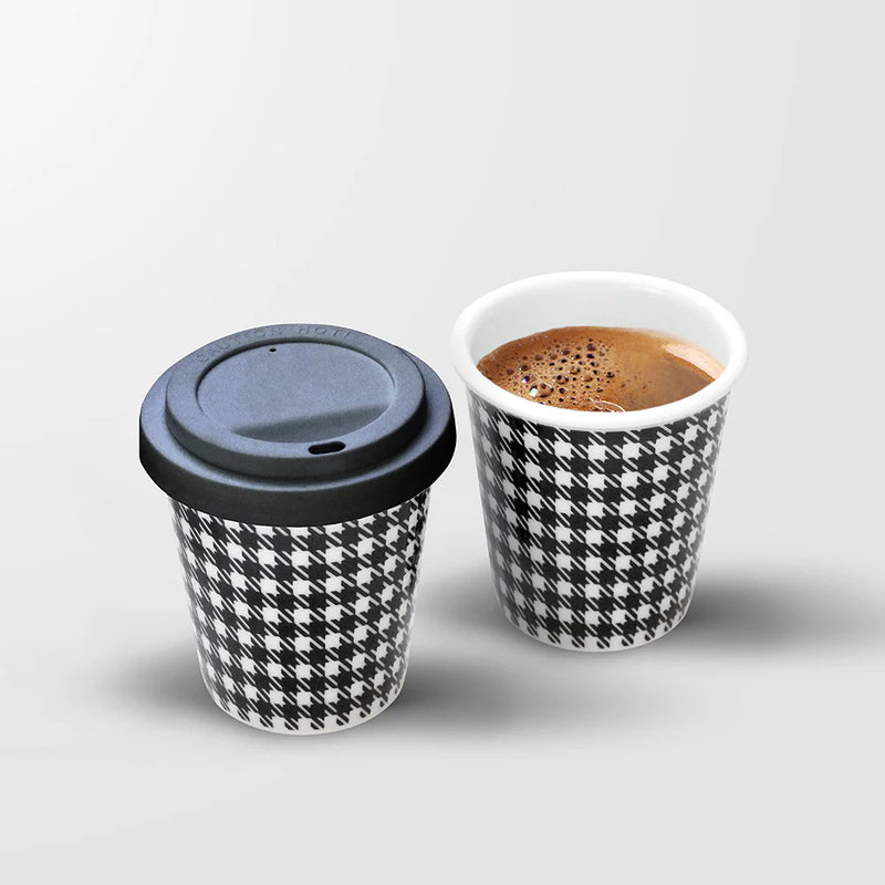 Espresso Cup - Pepita - Black & White