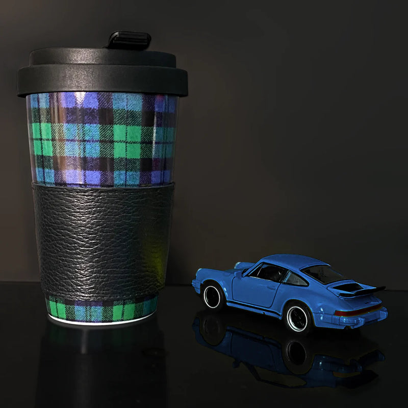 Coffee Cup - Tartan - Green-Blue-Black
