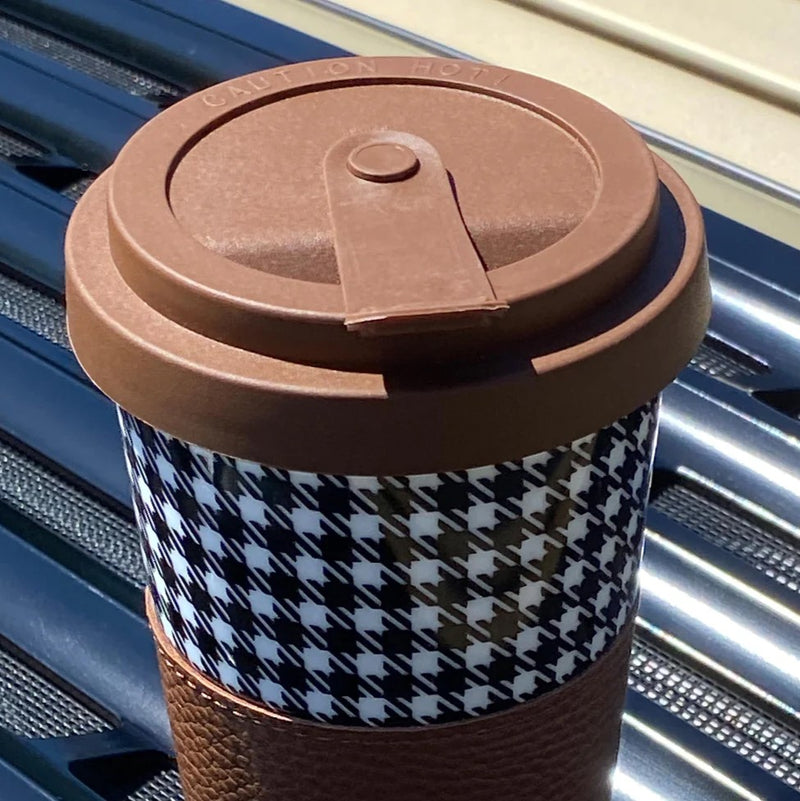 Coffee Cup - Pepita - Brown & White 'Sport Classic'