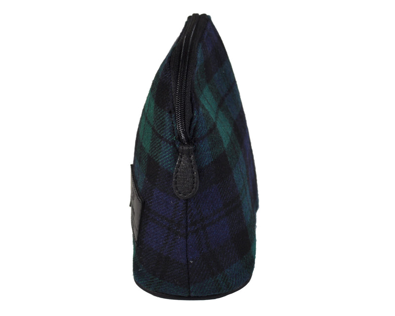 MakeUp Bag / Dopp Kit - Tartan Green-Blue-Black