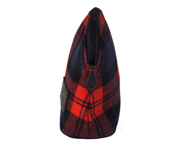 MakeUp Bag / Dopp Kit - Tartan Red-Blue-Black
