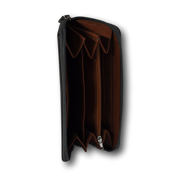 BigSpender / Ladies Purse - Leather Grey-Cognac