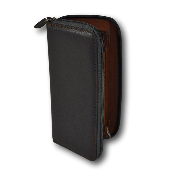 BigSpender / Ladies Purse - Leather Grey-Cognac