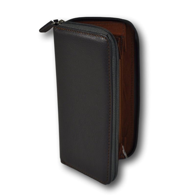 BigSpender / Ladies Purse - Leather Grey-Cognac