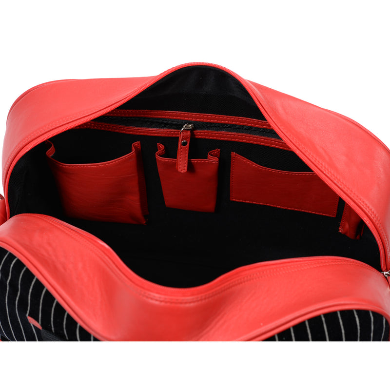 SpeedWeek Leather - Red with Pinstripes