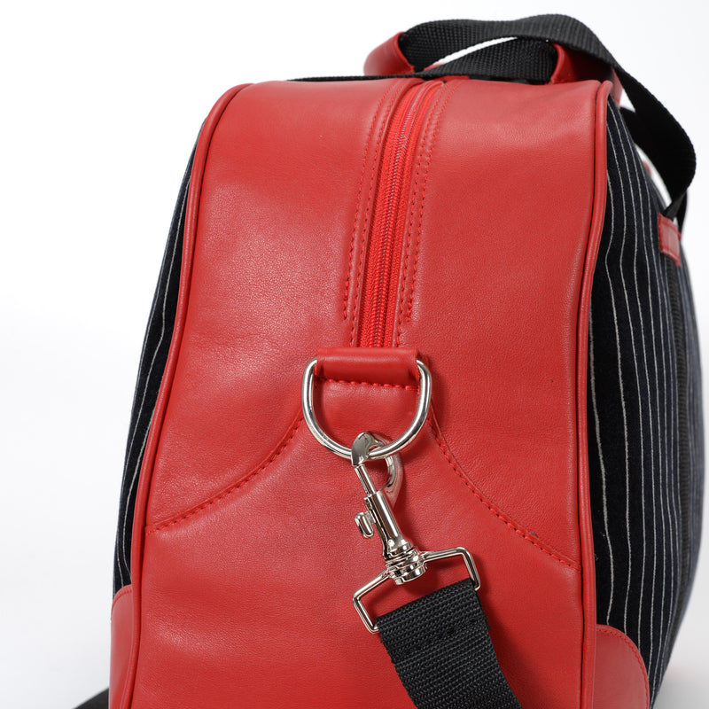 SpeedWeek Leather - Red with Pinstripes