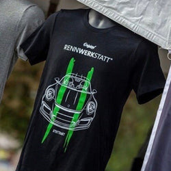 T-Shirt - Porsche 911 R - Green Stripes on Black