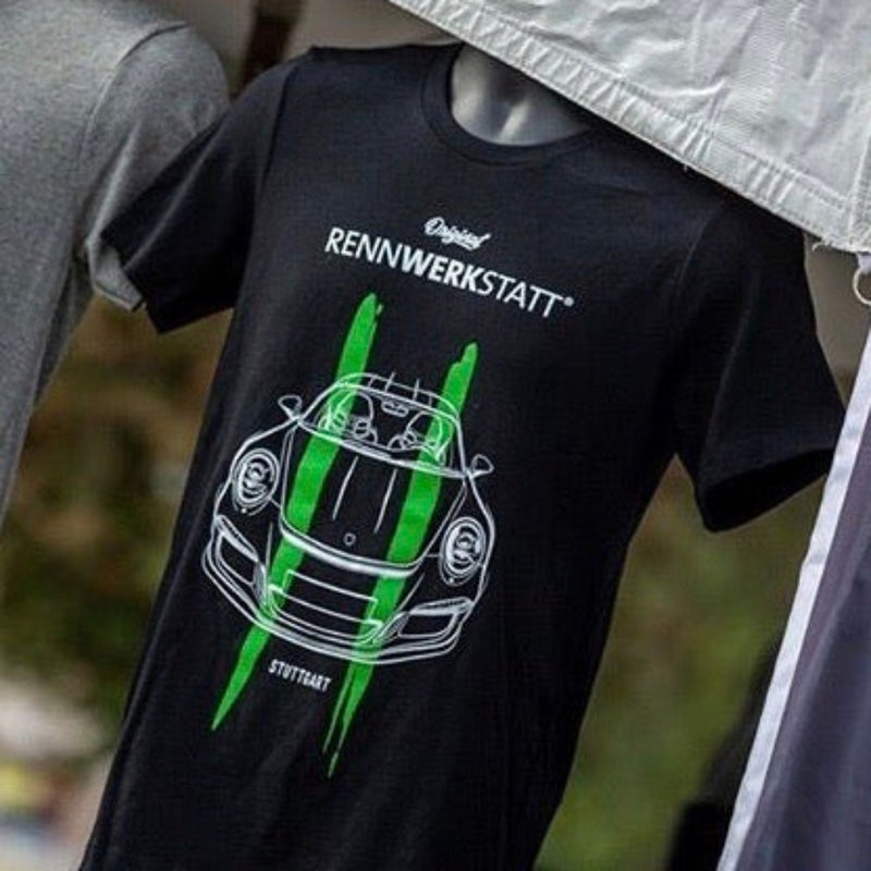 T-Shirt - Porsche 911 R - Green Stripes on Black